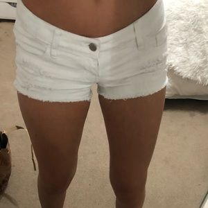 white jean shorts